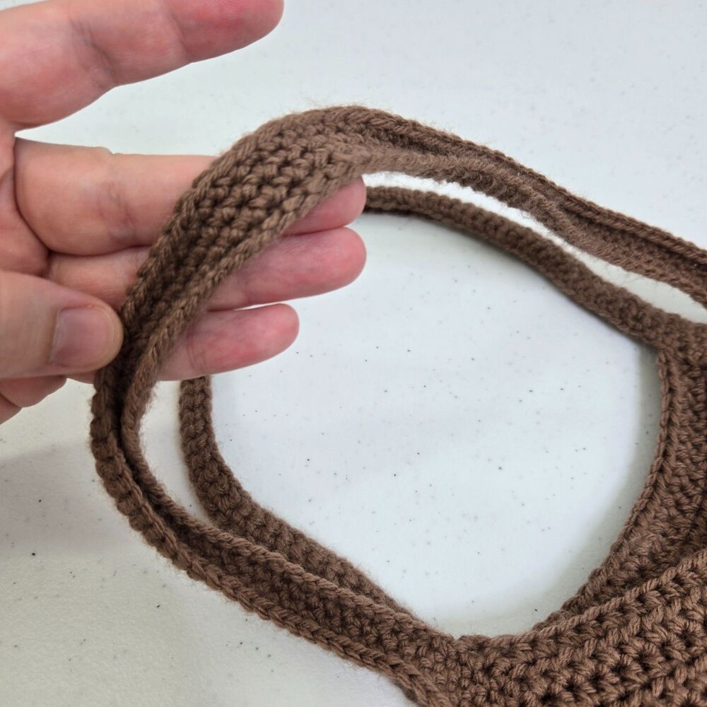 Handmade Cotton Crochet Market Bag - Brown Earth Tones - Large - Picture 3 of 6